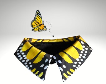 Yellow butterfly collar necklace  -Detachable collar- day collar-Butterfly necklace - Statement collar- Butterfly wings-Collar necklace