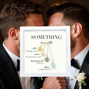 Gay Wedding Gift  Something Blue Groom Gift, Lesbian Wedding Something Blue, Gay Couple Charm, Queer Wedding Gay Couple Wedding Keepsake