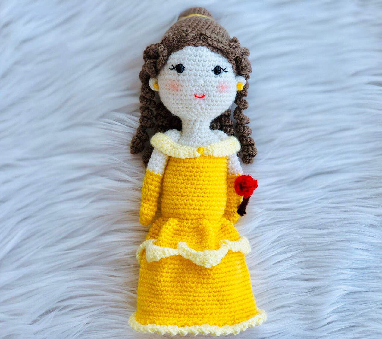 Disney Beauty and the Beast Belle Gift Doll Amigurumi Stuffed Toy Child Friendly Toys Handmade Crochett Handmade Birthday Gift