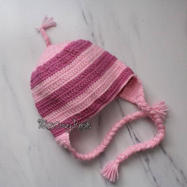 Despicable me Edith inspiré bonnet au crochet chapeau au crochet rayé rose