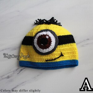 despicable me minion crochet beanies