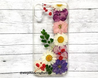 Handmade genuine pressed flower case for iPhone XR XS Max 6 6s 7 8 Plus Samsung galaxy S6 S7 edge S8+ S9+ S10+ S10e note8 note9