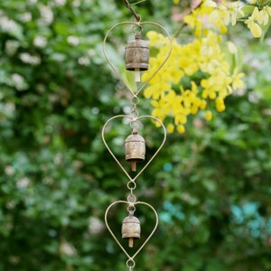Memorial Wind Chimes Bells Outdoors Unique Heart Gift for Love