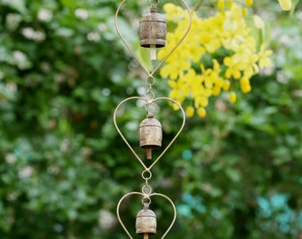 Memorial Wind Chimes Bells Outdoors Unique Heart Gift for Love