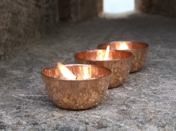 Handmade Copper Tea Light Candle Holder Wedding Gift Decor Votive Holders