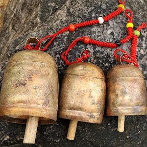 Large Hanging Cow Bell Door Altar Bells Tibetan Bells for Outdoor Rustic Farmhouse Decor