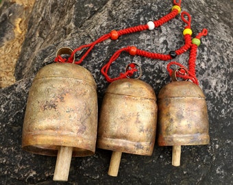 Large Hanging Cow Bell Door Altar Bells Tibetan Bells for Outdoor Rustic Farmhouse Decor