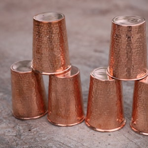 Handmade Copper Tumbler Cup Glass 250 ML Copper Drink Glassess Mug Anniversary Gift image 2