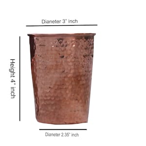 Handmade Copper Tumbler Cup Glass 250 ML Copper Drink Glassess Mug Anniversary Gift image 9