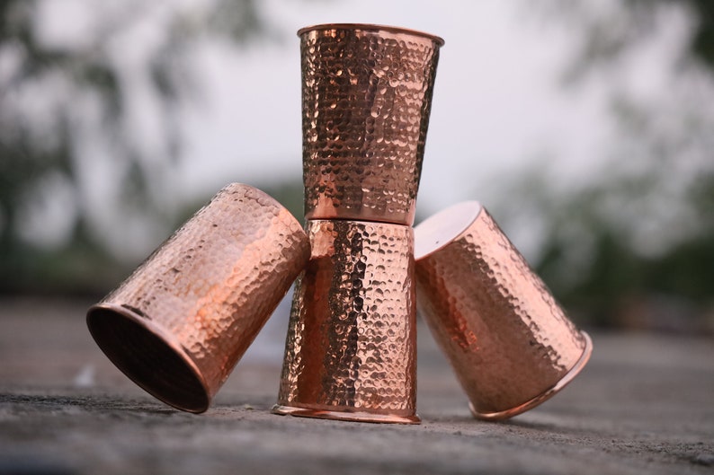 Handmade Copper Tumbler Cup Glass 250 ML Copper Drink Glassess Mug Anniversary Gift image 6
