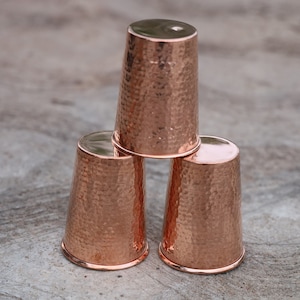 Handmade Copper Tumbler Cup Glass 250 ML Copper Drink Glassess Mug Anniversary Gift image 8