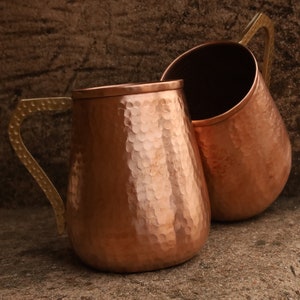 Handmade Hammered Pure Copper Moscow Mule Mug Set of 2 17 OZ Drinking Mug image 3