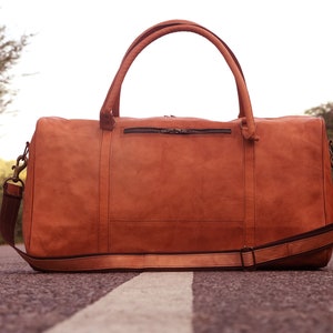Leder Große DuffelTasche Tragetasche Weekend Bag Reisetasche Vatertagsgeschenke