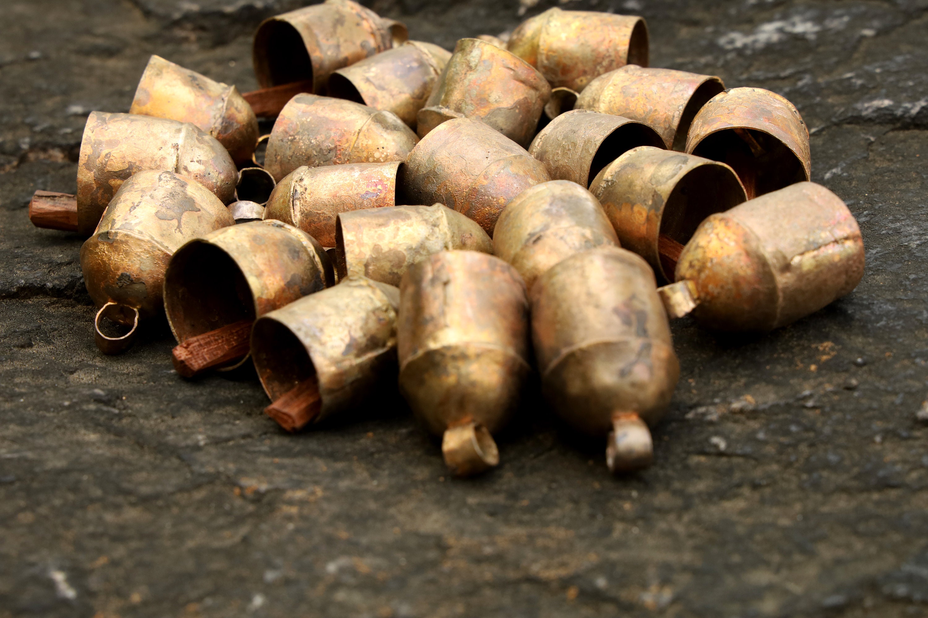 Rustic Farmhouse gold bells for Garlands ornaments wind chimes Etsy