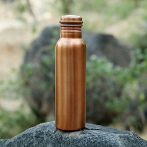 Yoga Water Copper Bottle Healthy Living Wellness Gift 30 OZ Ayurvedic Gym Travel Bottles