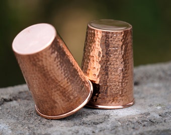 Handmade Copper Tumbler Cup Glass 250 ML Copper Drink Glassess Mug Anniversary Gift