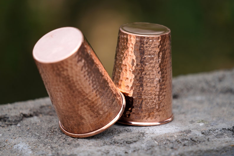 Handmade Copper Tumbler Cup Glass 250 ML Copper Drink Glassess Mug Anniversary Gift image 1