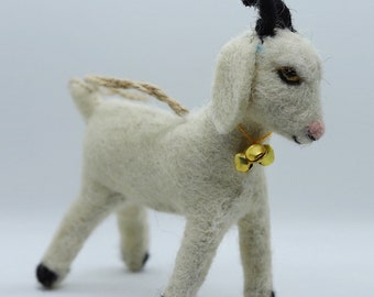 Handmade Needle Felt Goat Toy Christmas Gift Felt Ornaments Christmas Tree Decorations