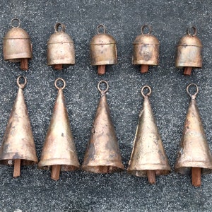 Farmhouse Rustic Bells Charms for wind chimes Gold bell Garland