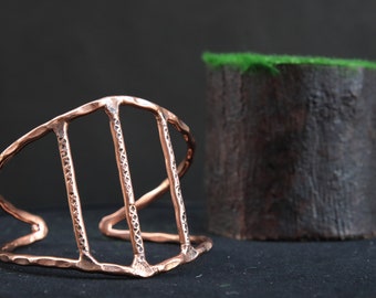 Solid Copper Bracelet Adjustable Cuff Bangle For Gift 3 Size