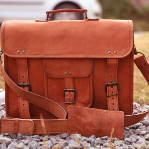 Leder Messenger Bag Laptop Tasche Umhängetasche Aktentasche für Männer