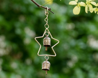 Handmade Feng Shui Wind Vintage Star Love Memorial Wind Chimes Bells For Outdoors Home Office Garden Decor Memorial Gift