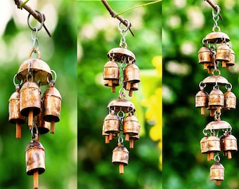 Campana de viento hecha a mano, lámpara de araña vintage, campanillas de viento conmemorativas para decoración de exteriores, hogar y oficina, regalo único para el amor.