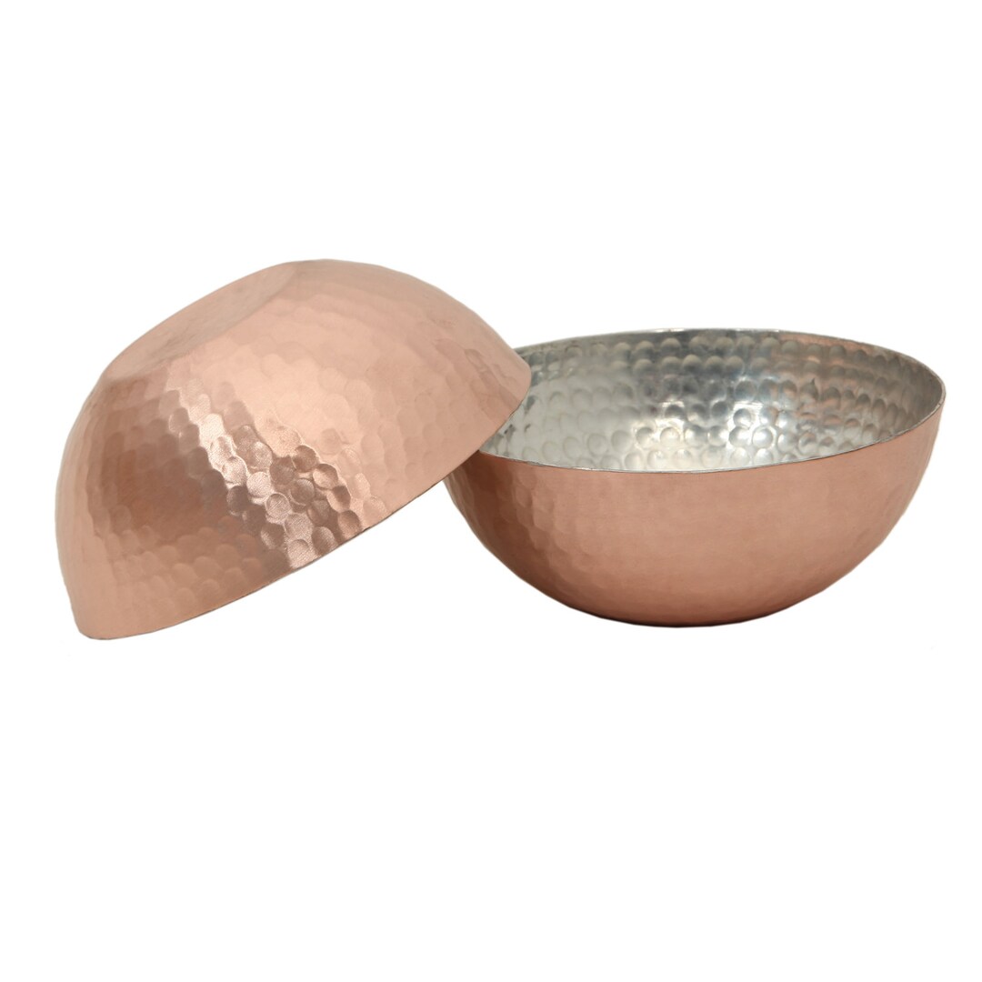 Handmade Solid Copper Decorative Bowl Set of 2 Serving Food Etsy