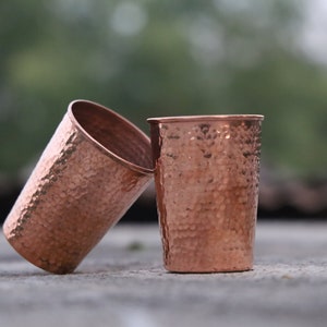 Handmade Copper Tumbler Cup Glass 250 ML Copper Drink Glassess Mug Anniversary Gift image 3