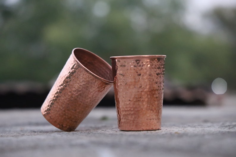 Handmade Copper Tumbler Cup Glass 250 ML Copper Drink Glassess Mug Anniversary Gift image 3