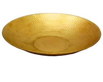 Handmade Hammered Solid Brass Platter, Food Safe Serving Tray