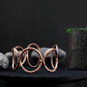 Copper Bracelet Adjustable Cuff Bangle For Gift 3 Size
