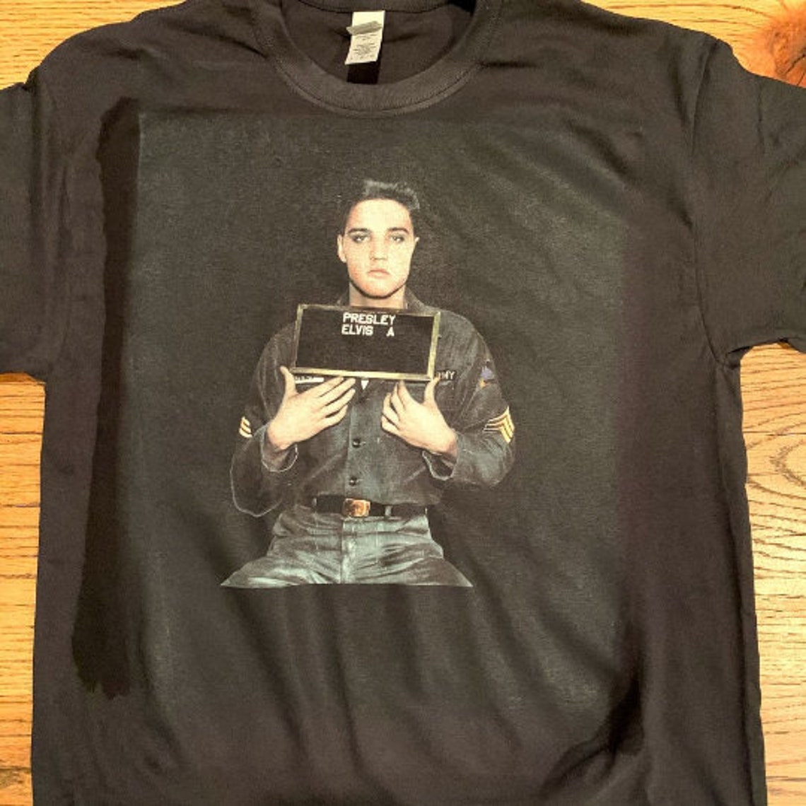 Elvis Shirt Elvis Mugshot Tshirt Elvis Presley Army Shirt Etsy