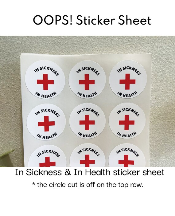 OOPS Sticker Pack Misprints in Sickness and in Health - Etsy