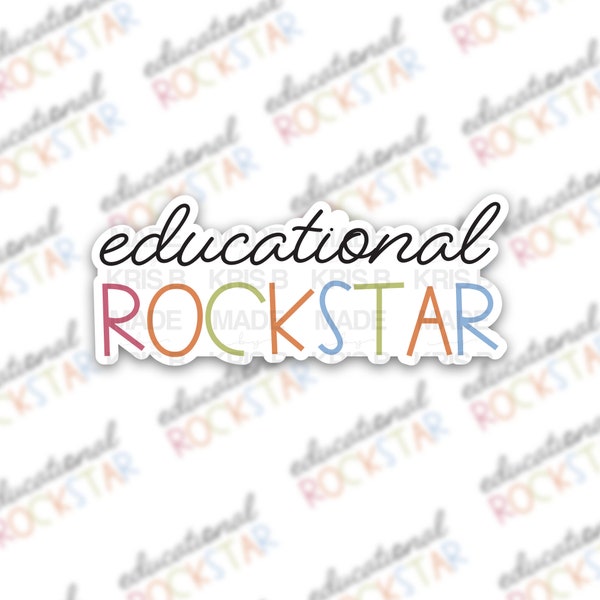 Teacher Sticker Pack, Teacher, Educational Rockstar, Die Cut Stickers
