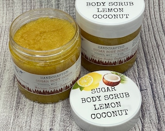 Sugar Scrub - Lemon Coconut  - Handcrafted in Maine