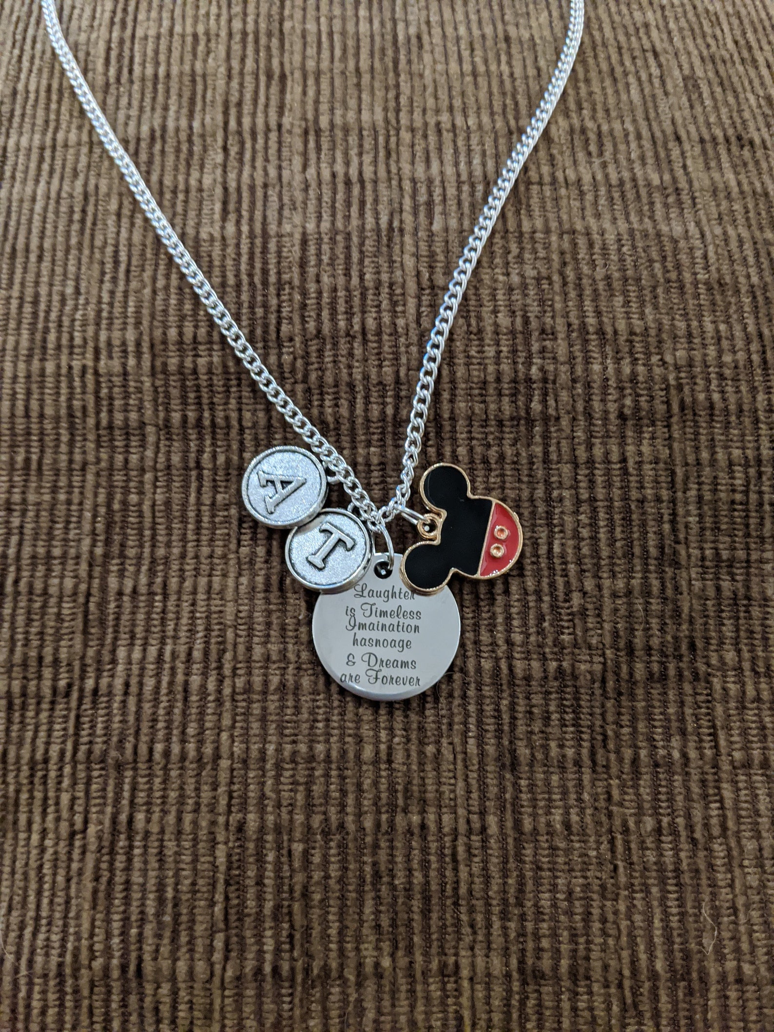 Walt Disney Quote necklace Disney necklace Laugher is | Etsy