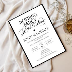 Minimalist Elopement Reception Invitation Template, Modern Photo Elopement Invite Instant Download, Elopement Announcement Editable Canva