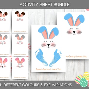 Ostern Printable | Irgendein Hase Liebt Dich | Fußabdruck-Andenken der Kinder | Ressourcen für Lehrer und Eltern | Handwerk für Pre-K + Kindergarten