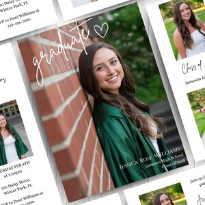 Editable Graduation Invitation Template, Modern Graduation Announcement, Senior Graduate Party Invitation, Graduation Party Download