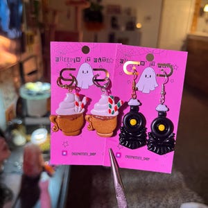 Polar Express Inspired Christmas Earrings Hot Cocoa and Train Set