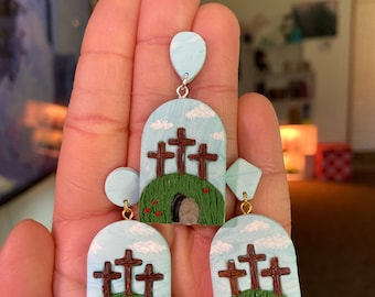 Auferstehung Szene Polymer Clay Ostern Ohrringe
