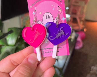 Scorpion Lollipop Acrylic Earrings