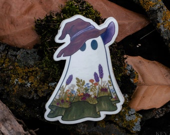 Garden Ghost Transparent Vinyl Sticker | Tastefully Spooky Collection | Waterproof Sticker