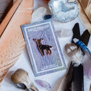 Six-Eyes Enamel Pin - Perfectly Normal Deer | Whimsical, Spooky Deer Cryptidcore Design