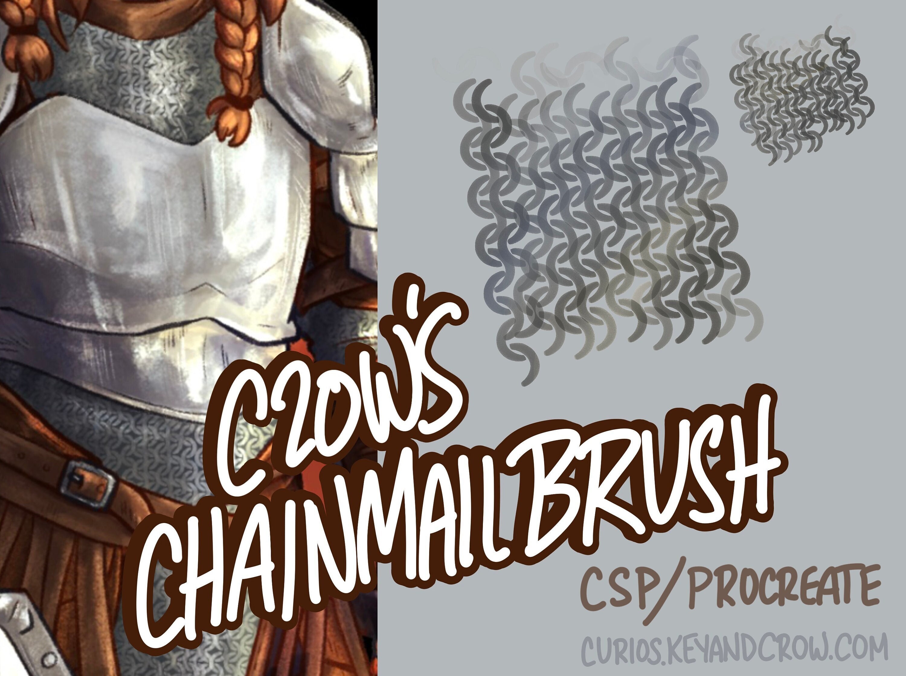 Pincel de cota de malla para Clip Studio Paint y Procreate – Textura de armadura rápida para arte digital