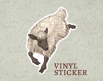 Sheep Vinyl Sticker, Cute, Cottagecore & Cozy Animal Art, Fun Gift Ideas