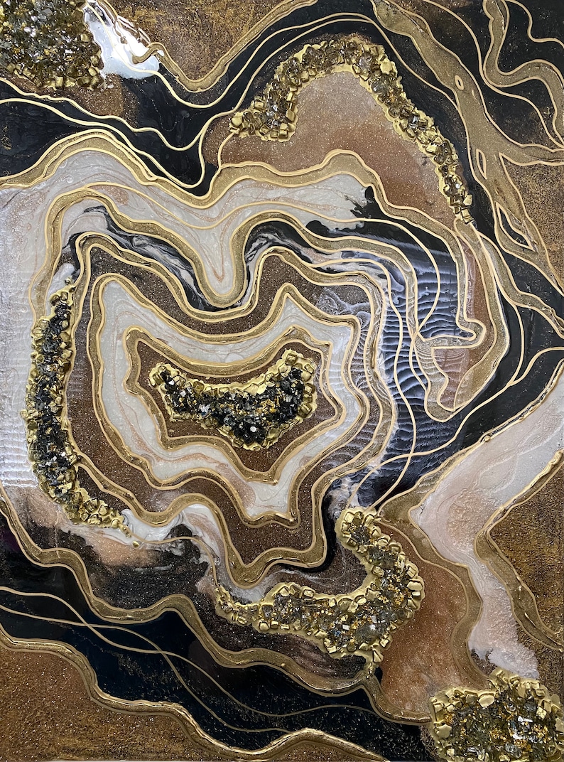 Abstract 3D Geode Inspired Painting, Geodes Crystals Wall Art, Home ...