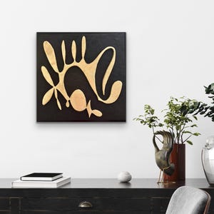 Scribbles II,Original Abstract Sculptured Painting, Wabi-Sabi Art,Gold Leaf Art, Art,Modern Minimalist Decor, Home , Office,Restaurant Decor