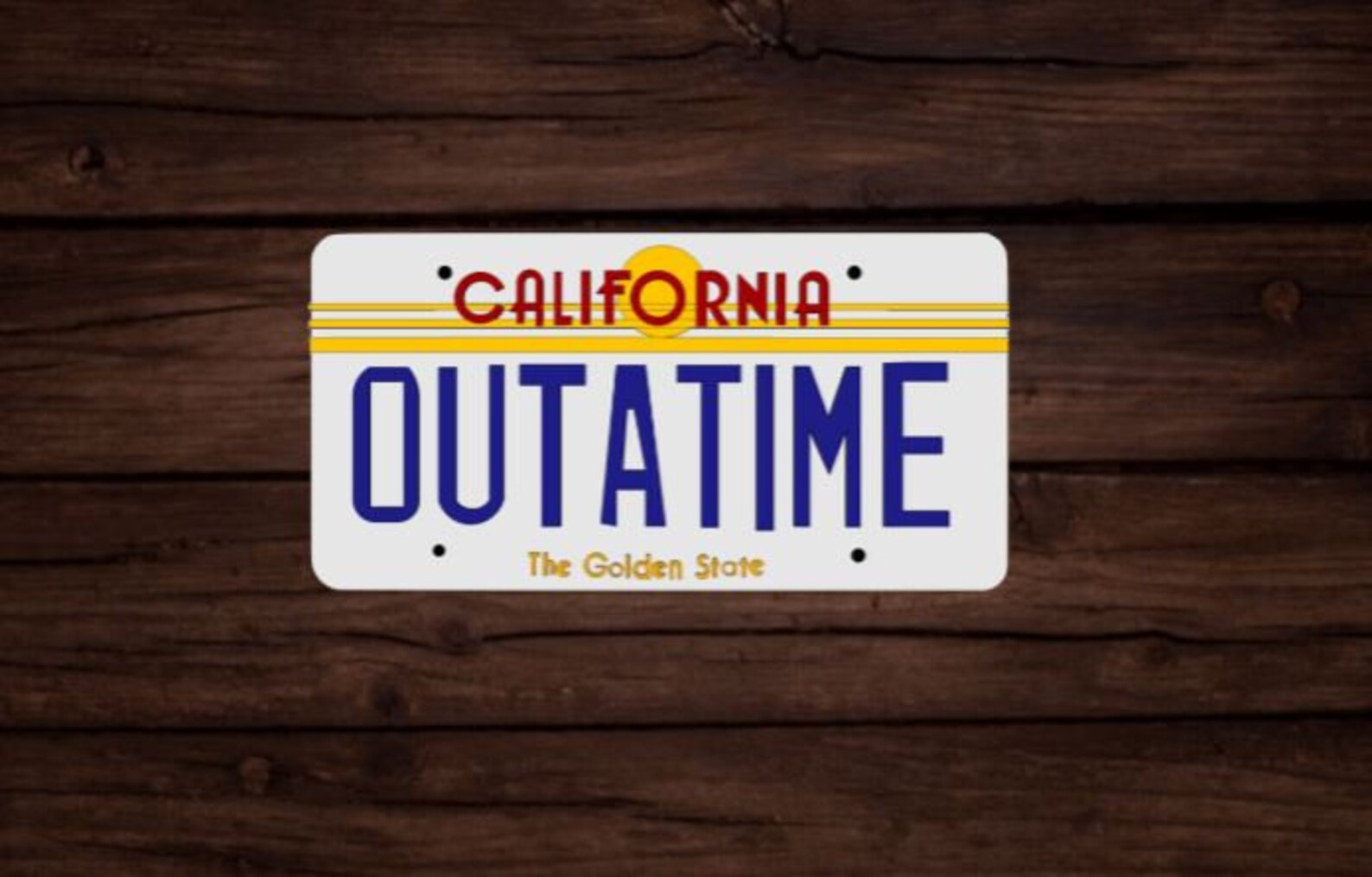 Back to the Future License Plate Sticker OUTATIME Etsy